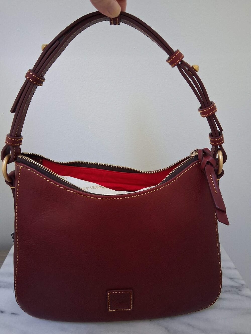 Dooney & Bourke Florentine Leather Small Kiley Hobo Bordeaux